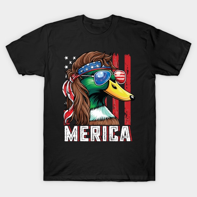 Patriotic Mallard Duck T-Shirt by Pennelli Studio